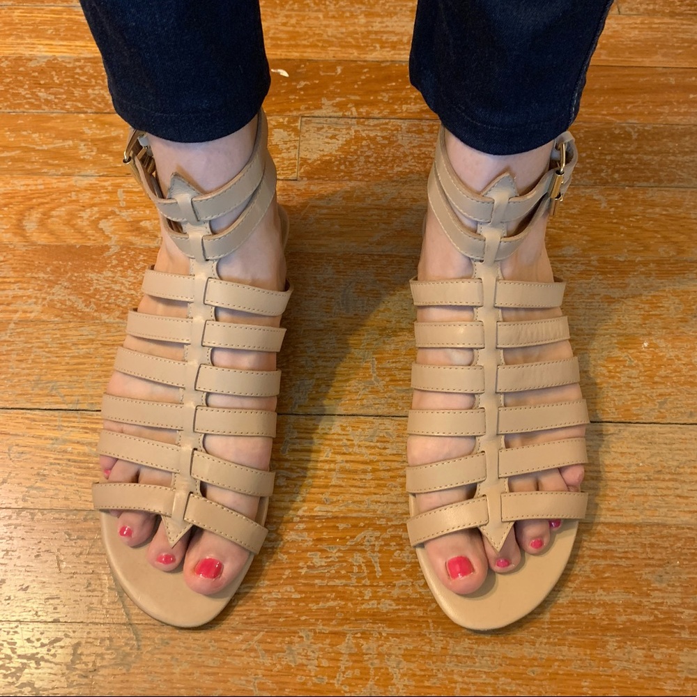 Renvy Beige Gladiator Sandals (9.5)